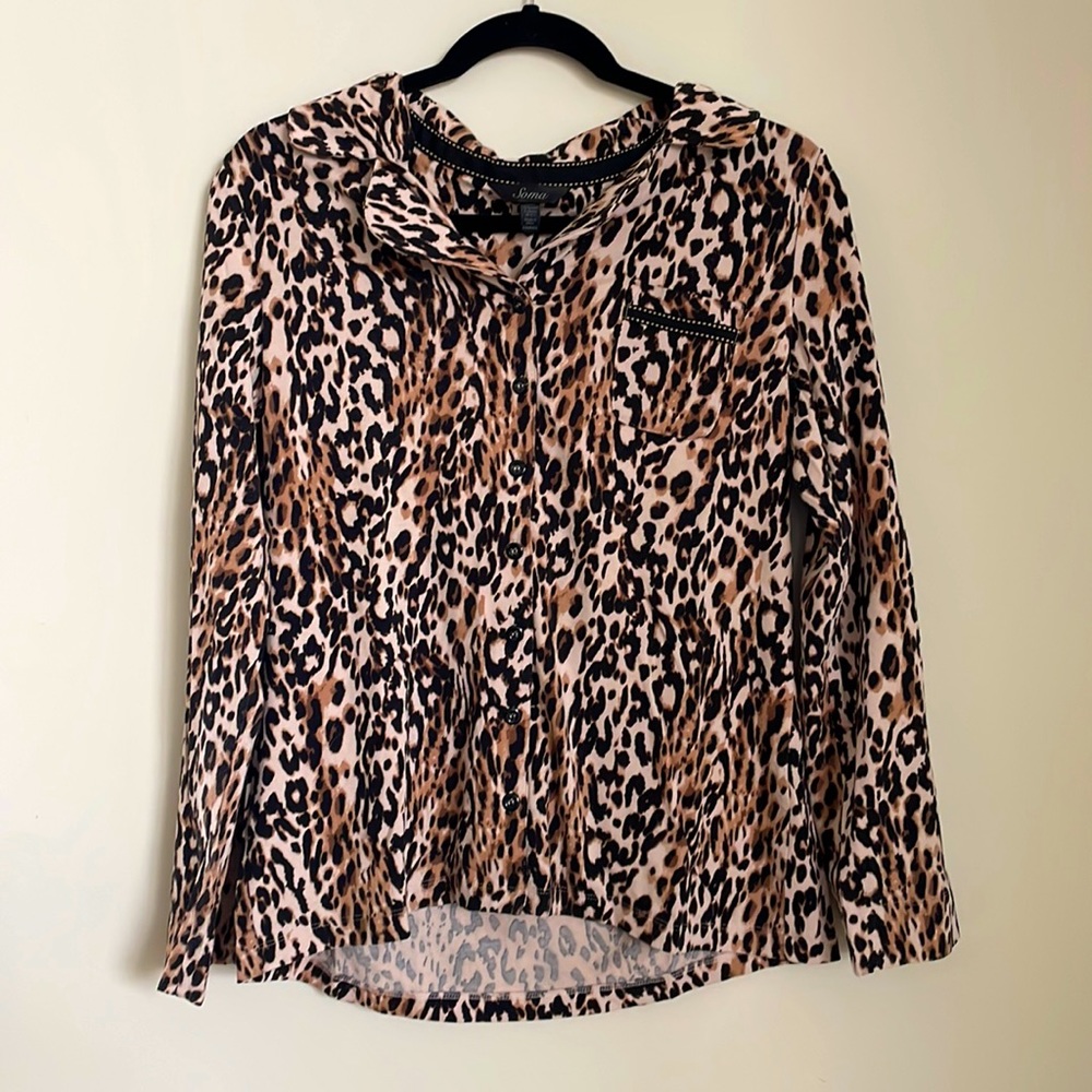 Soma Women’s Size XS Long Sleeve, Collar & Full Button Up PJ Top